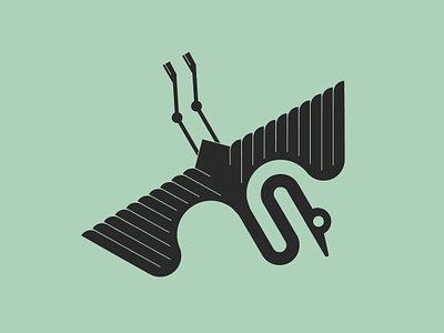 Crane 2 animal bird crane curved daily design doodle egret geometric heron illustration logo minimal neck