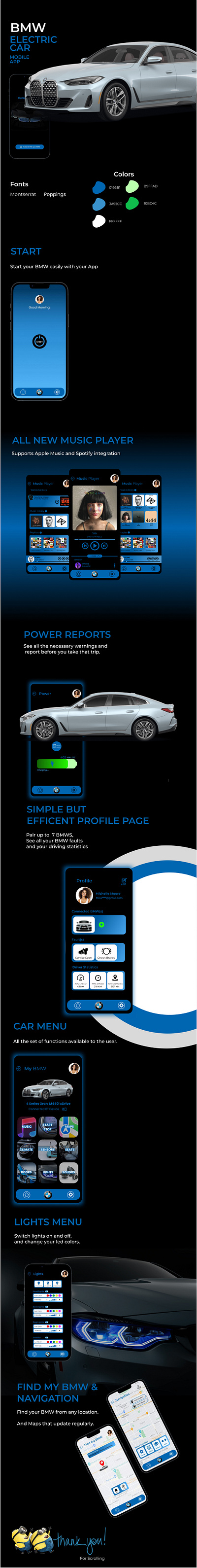 BMW ELECTRIC CAR MOBILE APP bmw branding concept design illustration smart cars ui ux