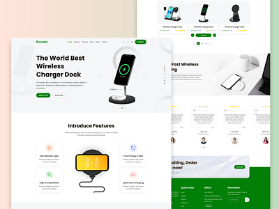 Wireless Charger Dock Landing Page figma landing page product product design template uiux ux design web site wireless charger dock