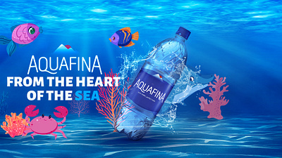 Aquafina Ad - Unofficial ad advertising behance branding color correction design graphic design photo editing photo manipulation photoshop social media social media design