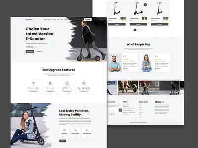 Electric Scooter Landing Page electric scooter graphic design scooter