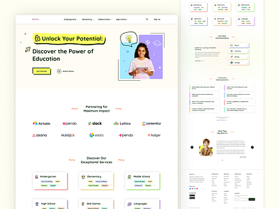 School Ed-Tech website child children colorful design designideas ed tech education education website homepage kid landingpage school ui ui design ux web website