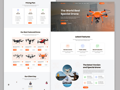 Drone Landing Page drone graphic design