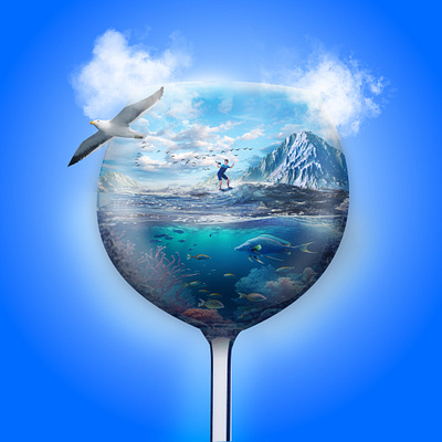 Life in a Glass ad advertising behance branding color correction design graphic design instagram post photo editing photo manipulation photoshop social media social media design