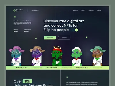 Digital art NFT Landing page crypto digital art discover landing page nft rare ui