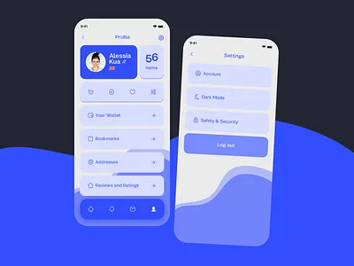 Profile & Settings - #006 & #007 Daily UI Design app design ui