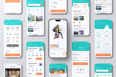 Travel Booking Mobile App | UI UX Design | Figma adobe xd android app design branding design figma flight booking flutter hire us ios landingpage mobile app react native startup travel app ui ui ux designer ux website