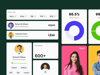 UI components badges card chart component design system developer developers interface job modal profile search search component talent ui ui kit ux