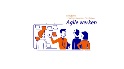 Rabobank: Agile Working animation banking business character animation corporate dart explainer graphic design handshake infographic motion graphics rabobank target teambuilding transition workspace