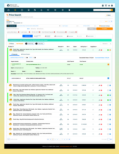 Ux UI - Price Quotation - Price Search app big data design design thinking front end graphic design product design search typography ui ux