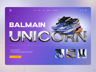 Balmain Unicorn – E-commerce redesign concept design e commerce figma ui ux web design