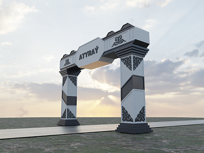 Arch at the entrance to Atyrau 3d arch blender graphic design