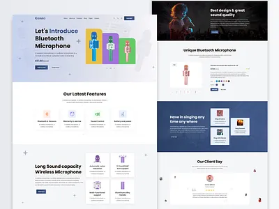 Microphone Landing Page graphic design microphone landing page