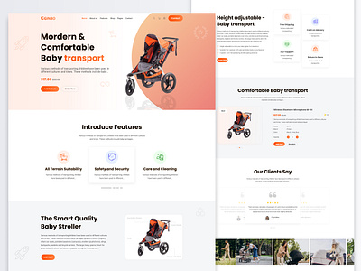 Stroller Landing Page graphic design stroller landing page