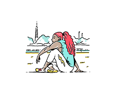 Take A Rest chill exercise hand drawn illustration procreate red hair rest restful runner running