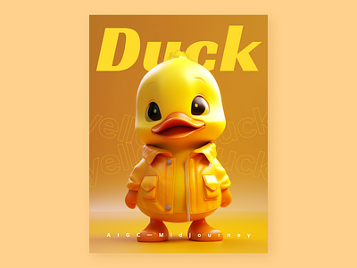 Yellow duck 3d design graphic design
