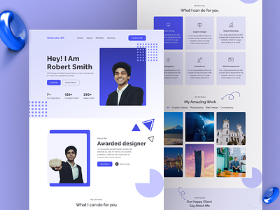 Personal Portfolio Landing Page adobexd branding business creative design designers dribbble figma graphic design personal personalportfolio portfolio style ui userinterfacedesign ux