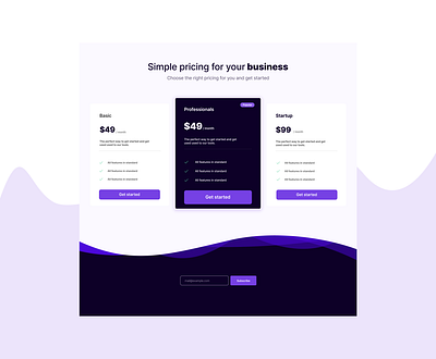 Pricing page design ui uiux web website