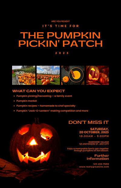 Halloween Pumpkin Patch Flyer Sample branding custom design graphic design halloween illustration pumpkin