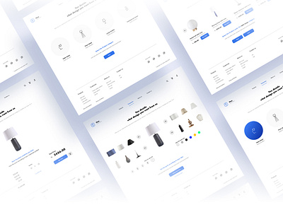 Hue - Website Design blue creative design elegant featured hue lamp shades light and shades ui ui ux ui design uidesign userinterface ux web design website