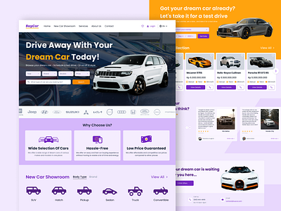 BuyCar - A Car Marketplace Platform Landing Page boarding page car car marketplace car mrketplace platform design landing page marketplace on boarding page platform ui ui design web design web ui website website ui