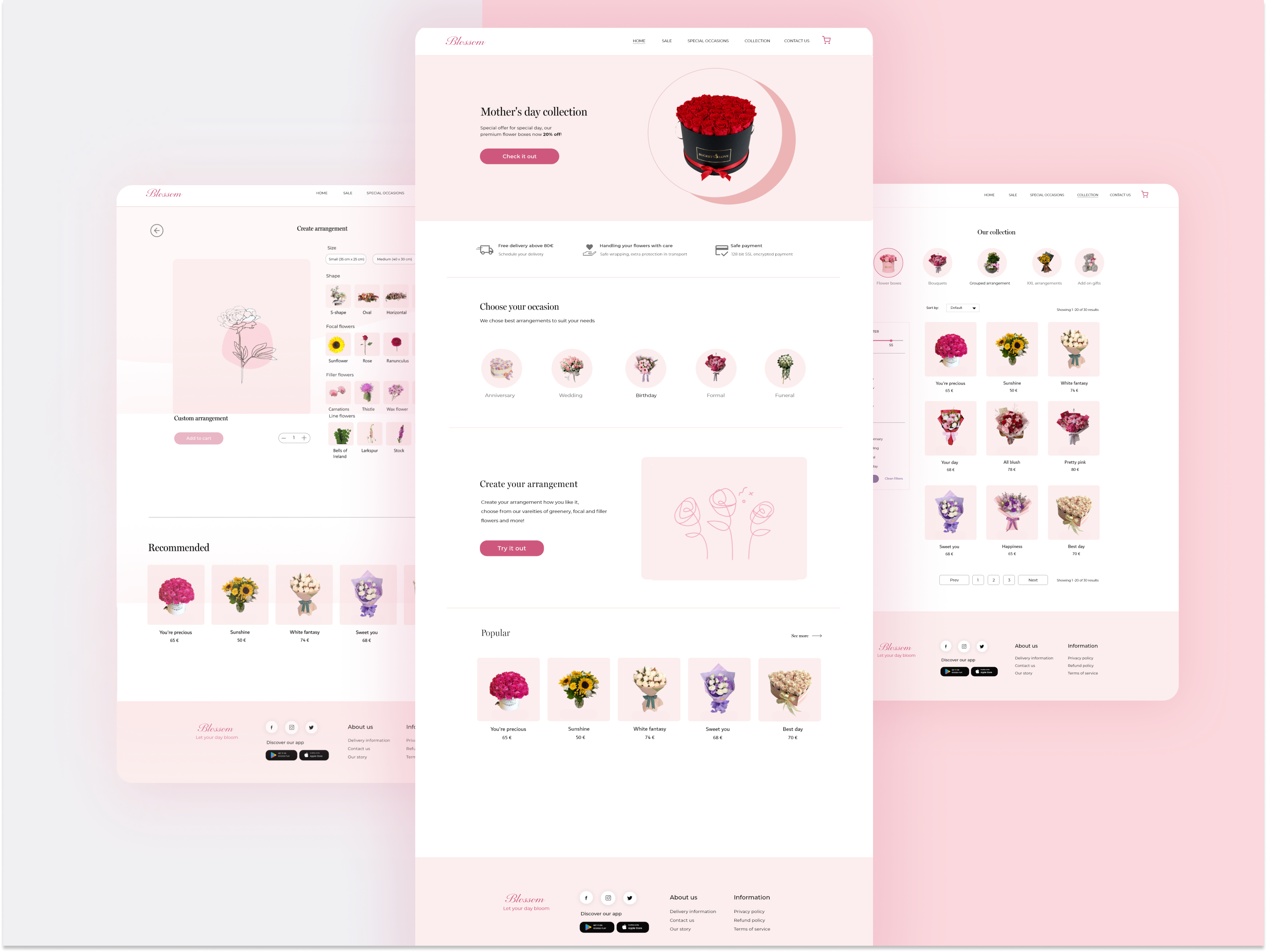 Florist Website adobe xd app branding design figma homepage illustration landing page typography ui user experience user interface ux ux design vector website