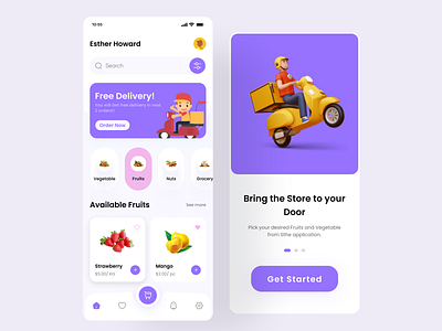 Grocery market - Mobile app app app design design food delivery app grocery grocery app grocery delivery grocery list grocery online grocery store ios app mobile app mobile app design mobile application mobile ui parcel product design app shipping supermarket ui