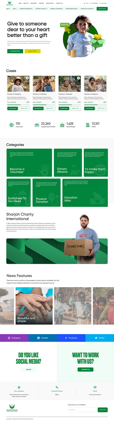 Sharjah charity website charitywebsite donation website humanitarian uxui