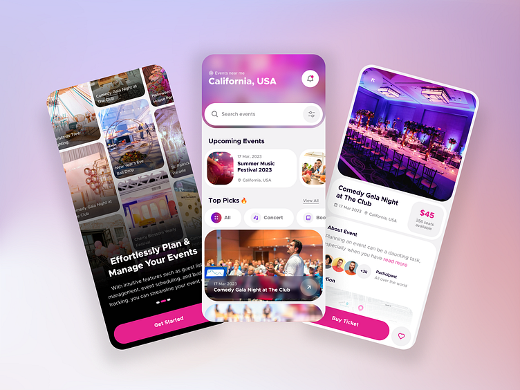 Event App UI Concept by Design Monks for Design Monks Inc on Dribbble