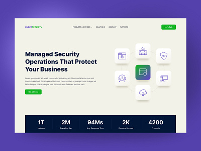 Cyber Security Landing Page antivirus website cloud protection computer bug cyber security cyber security landing page cyber website firewall internet safety security website uiux web design website design