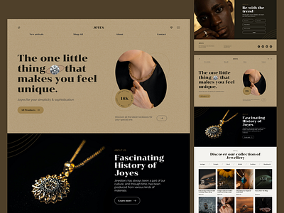 Joyes 💎 | Jewellery Store Landing Page beauty bracelet branding crystal diamond ecommerce fashion gem gold jelwlery jewellery landing page luxury minimal ornaments ring shiny shop store uiux