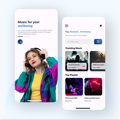 Music App UI Kit appdesign design figma graphic design landing page mobile app music