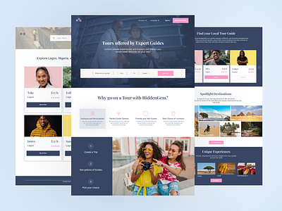 TourGuide Website UI Design landing page ux ui ux