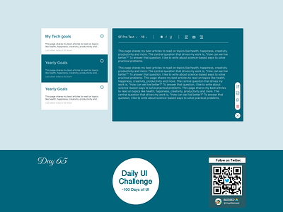 Day 65 Task: Design Notes Widget. #DailyUI design figma inspiration notes ui