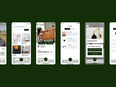 Sale & expertise of art & antique app. app dark green design green mobile navigation product design ui ux