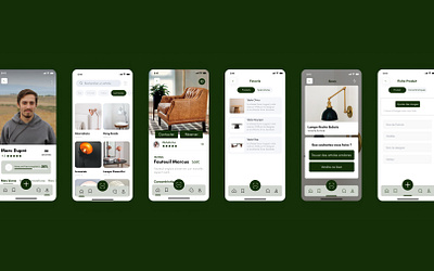 Sale & expertise of art & antique app. app dark green design green mobile navigation product design ui ux