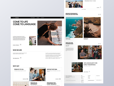 Language school web page concept design figma school study travelling ui ui ux webdesign