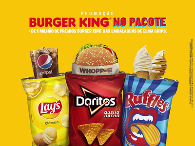 Burger King in the Elma Chips package animation animation 2d burger king design doritos elma chips layes motion design package ruffles type whopper