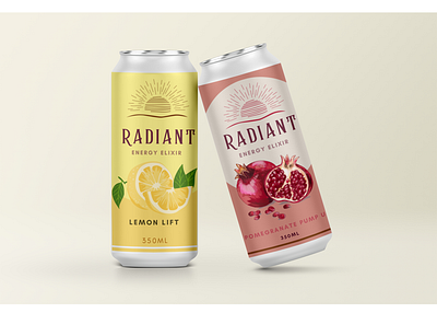 Radiant Energy Elixir branding energy drink design graphic design logo design package design photoshop wellness design