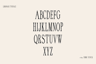 Lemonade Font Alphabet display fonts font fonts minimal fonts modern fonts serif fonts umm yunus