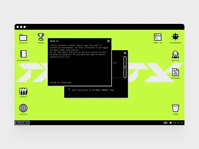 Trinity website layout portfolio responsive retro retro interface ui web web design