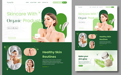 Landing page | DailyUI | day003 cosmetics dailyui day003 design green landing page skincare ui