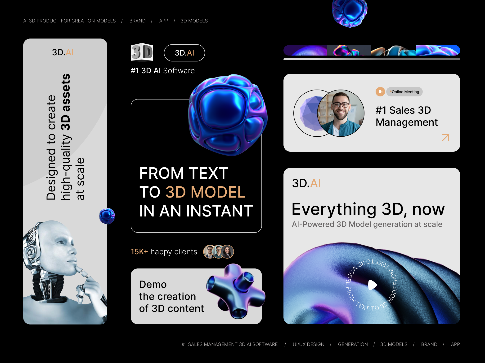 3D.AI Project Concept - from text to 3D Model by Olga Bals on Dribbble