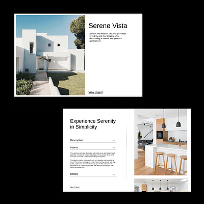 Project Page for a Architect Website architect architecture clean design house interior landingpage minimal ui ux villa webdesign website