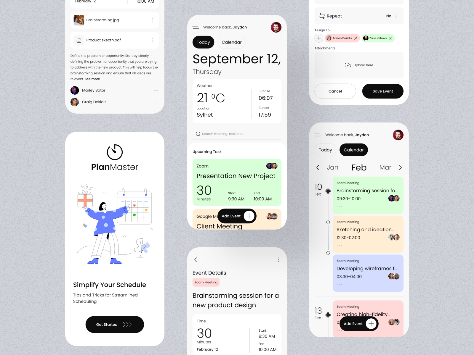 Schedule app Design by FalconThought for FalconThought - UX/UI Design ...