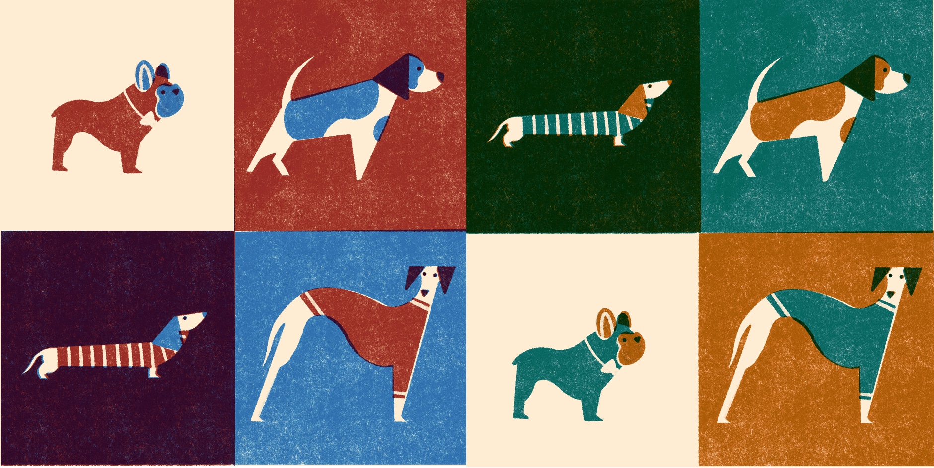 Dog Screen Print Pattern by Molly McCammon
