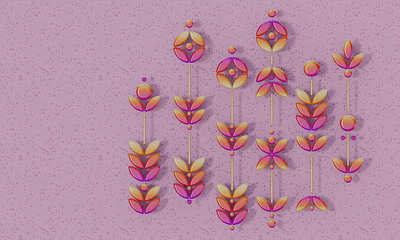 floral pattern elements 3d 3dart art b3d blender3d floral geometric illustration pattern render