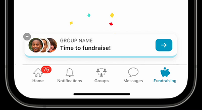 Fundraising Widget Design animation app avatars branding fundraising interface ios mobile application motion graphics product design ui widget