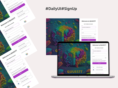 Sign up page #DailyUI design illustration ui