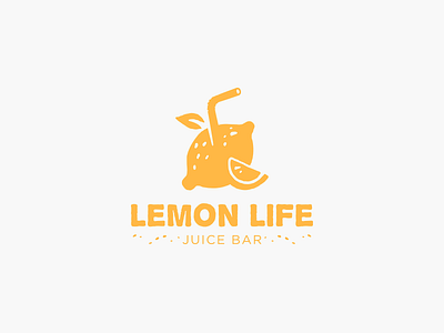 Lemon life bar eco food fruit juice lemon logo logotype minimalism nature
